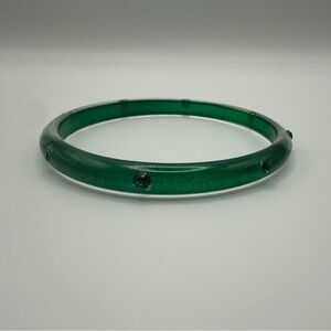 Splendette Green Rhinestone Narrow Bangle